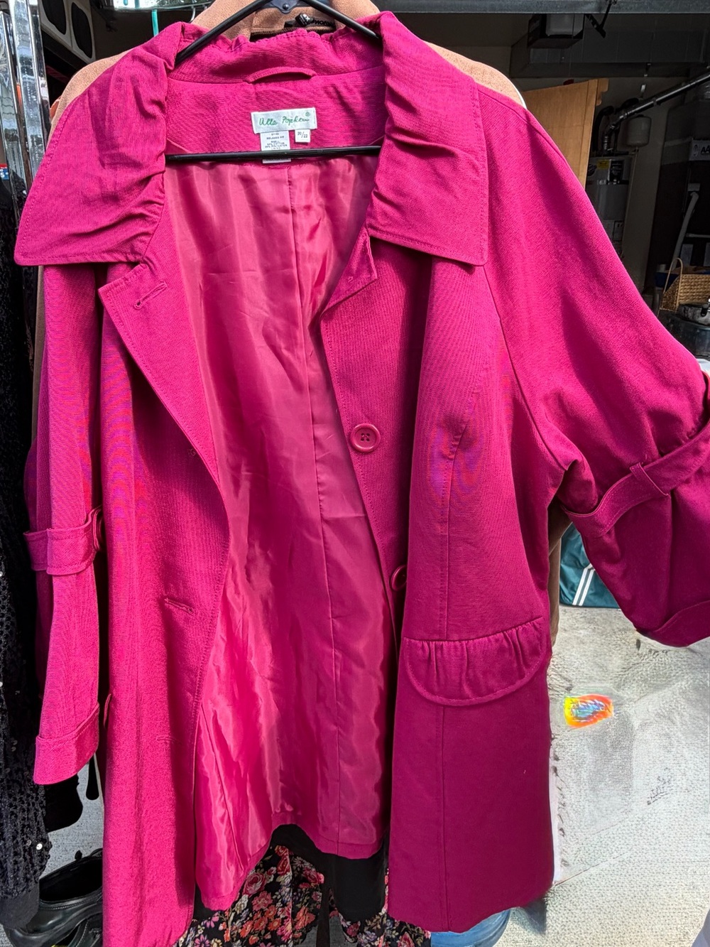 Ulla Popken Bold Fuchsia Trench Coat